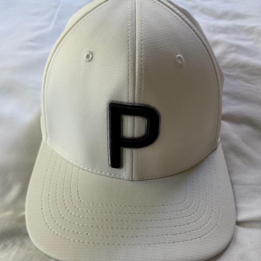 Puma Golf White Cap with Black 'P' Patch